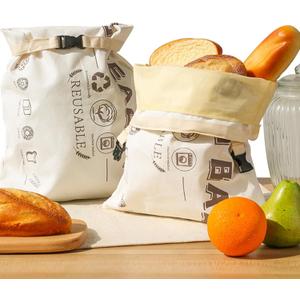 Reusable Beeswax Bread Bags for Homemade, 2 Pack Cotton Beeswax Bread Storage Bag For Sourdough to Keeping Fresh