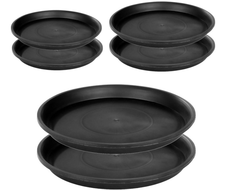 15 Inch Plant Saucer, Black Plant Plates to Catch Water, Pebble Tray for Plant Humidity, Flower Pot Saucers for Indoor and Outdoor Garden(2PCS)