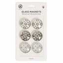 U Brands Glass Round Magnets - Moroccan Monochrome