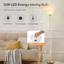 BoostArea Floor Lamp, 12W LED Standing Lamp, 70.1 Tall Lamp, Replacement LED Bulbs, 2700K Warm White, Eye-Caring, Torchiere Floor Lamps for Bedroom, Living Room, Office, Reading