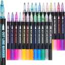 Glitter Markers 24 Colors Double Line Outline, Markers, For Doodling,Painting,Christmas Cards, DIY Craft Projects Art Supplies For Girls Kids Ages 8-12 Glitter Pens For Adults