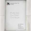 Handicrafts Home White Picture Frame 5x7, Handmade Ridged Bone inlay Vintage Photo Frame for Tabletop & Wall Display, Farmhouse, Modern & Minimal Home & Office Decor, Decorative Photo Frame for Living Room, Bedroom, Desk & Gallery Wall