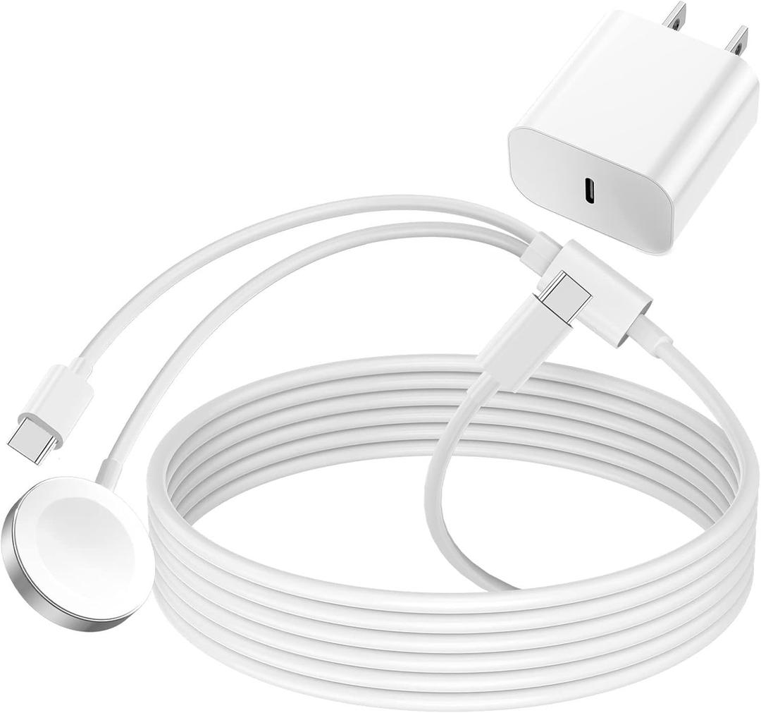 for Apple Watch and iphone 15 16 Charger 2 in 1 Magnetic Charging Cable 20W USB C Fast Charging Block for iWatch Series SE/10/9/8/7/6/5/4/3/2/1&iPhone 15 Pro Max/iPad 12.9/11/10.9/Air 5/4 Charger Cord