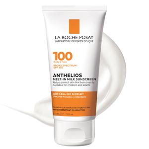 La Roche-Posay Anthelios Melt-In Milk Sunscreen SPF 100, Sunscreen For Body & Face, Broad Spectrum SPF + Antioxidants, Oil Free, For Sun Sensitive Skin, Oxybenzone Free (5 Fl Oz (Pack of 1))