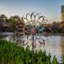 VEWOGARDEN Large Outdoor Metal Wind Spinners, 360 Degrees Swivel Wind Sculpture Yard Art Decor for Patio, Lawn & Garden 66 * 15.8 Inches
