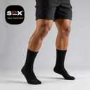 SOX TOWN Cushioned Crew Training Athletic Socks for Men/Women (Black L)