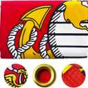 Double Sided USMC Marine Corps Flag 2x3 Outdoor- 3Ply Heavy Duty 240D Nylon 4 Rows Sewn- All Weather United States Official Marines Corps Flags Banner for Outdoor/Indoor with 2 Brass Grommets