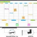 JILoffice Weekly Dry Erase Board - Magnetic Calendar White Board Planner 36 X 24 Inch, Black Aluminum Frame Wall Mounted Board for Office Home and School