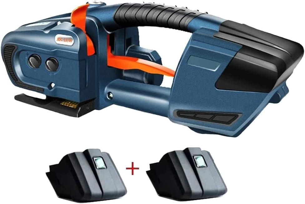 HIGHTOP Electric Strapping Machine JDC1316 for 1/2-5/8 Inch PP PET Strap Automatic Strapping Tool 2X4000mAh Battery Handheld Banding Tools for Plastic Packaging Strapping Tensioner Baler for Pallet