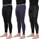 Real Essentials 3 Pack: Men's Active Compression Pants - Workout Base Layer Tights Running Leggings, 3XL