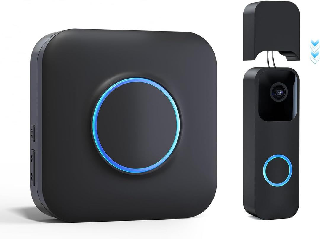 Wireless Doorbell Chime for Blink video Doorbell (1st gen)/(2nd gen) for Home, Long Range and Mutiple Chimes, Led Indicator Door Chime for Home/Office/Classroom (Black)