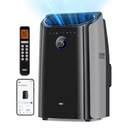 DREO Portable Air Conditioners, 12,000 BTU AC Unit for Bedroom with Drainage-free Cooling, 46dB Quiet, APP/Voice/Remote, 24h Timer with Fan & Dehumidifier, Smart Standing AC for Room Indoors, AC515S (BLACK)
