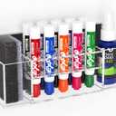 HBlife Acrylic Magnetic Dry Erase Marker Holder for Whiteboard, Wall Mount 10 Slots Magnet Pen Pencil Holder for Fridge Refrigerator, Locker Organizer Accessories for School Classroom Office, Clear (Large)