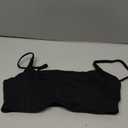 Comper Women's Sports Bra with Thin Straps Stretchy Wirefree Workout Bras Lightweight Workouts Bralette with Removable Pads (Large, Black)