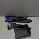 Heeyoo Dog Pooper Scooper, Dog Poop Tray and Rake Set, Pet Waste Removal Scoop with Long Adjustable Sectional Stainless Handles (Black/Blue)