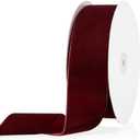 2" X 20 Yards Burgundy Velvet Ribbon for Christmas Tree Wreath Vintage Decoration Handmade Crafts Ornaments Gift Wrapping and Bow Making