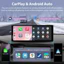 Carpuride Wireless Carplay & Android Auto with Dash Cam - 10.26 Inch HD IPS Touch Car Play Screen for Car, 4K Front & 1080P Rear Camera, Loop Recording, Bluetooth Audio, Mirror Link, GPS, Siri