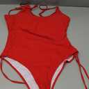 Women's Sexy One Piece Bathing Suit Tummy Control Swimsuit (Large, Bright Red)