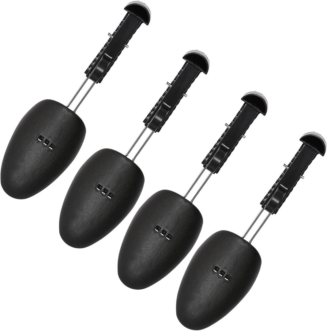 2 Pairs Plastic Shoe Tree Stretcher Shaper for Women Adjustable Shoe Trees Women (Black)