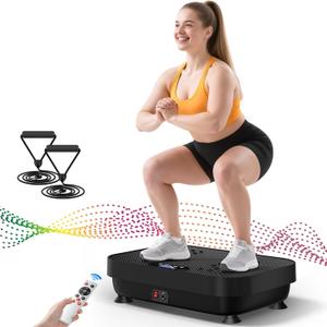 Vibration Plate Exercise Machine, 400 Lbs Capacity Whole Body Vibrating Plate for Lymphatic Drainage, Weight Loss Fat Burner for Home Workout Women Men