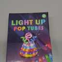 Glow Sticks Party Favors for Kids, 15 PCS-LED Pop Tubes Neon Necklaces Bracelets, Glow in the Dark Party Pack, Light up Camping Toys for Toddlers, Imaginative Play, Hours of Fun for Kids