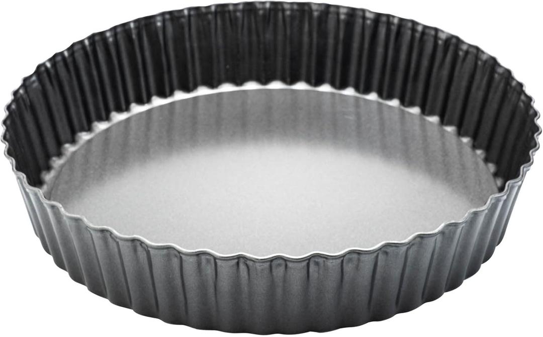 Deep Dish Quiche Pan, 11 x 2 Tall Pie Pan Deep Tart Pan with Removable Bottom, Nonstick Large Fluted Tart Mold Loose Base Round Deep Pizza Pan for Baking Easter Pie