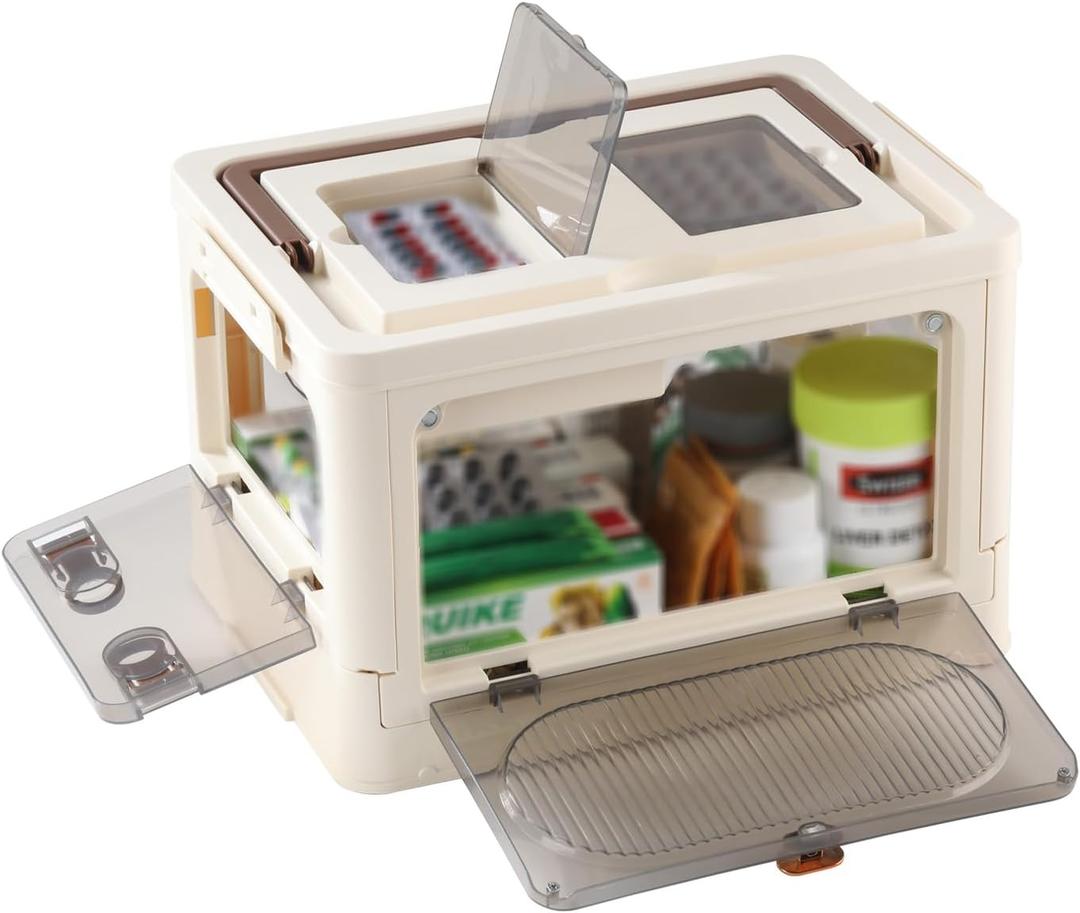 3 Tier Medicine Cabinet Origanizer for Home, Portable Medicine Oirganizer with Handle, Multipurpose Medicine Box with Removable Tray, First Aid KIT Box