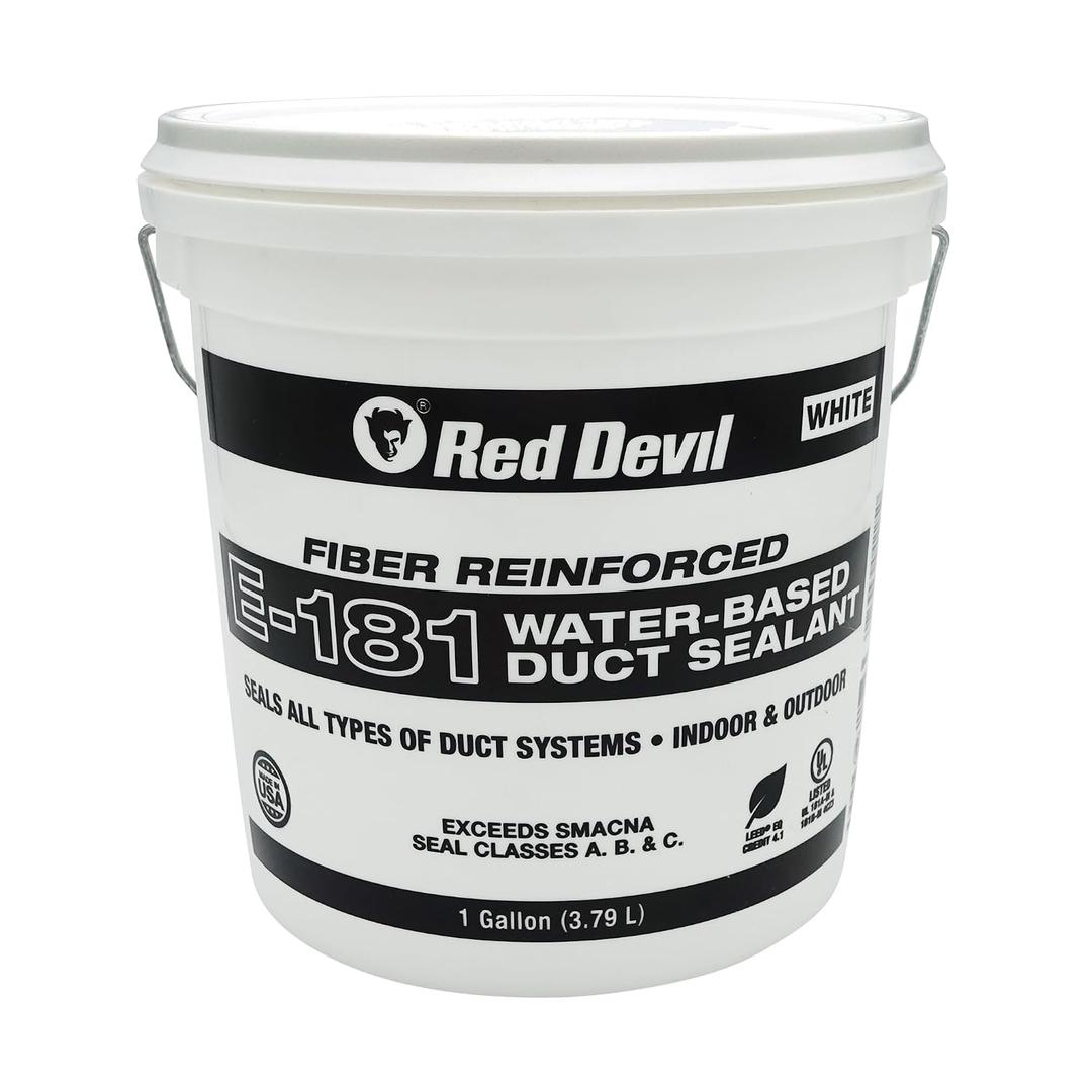 Red Devil 0841EW E-181 Duct Seal, Fiber Reinforced Water Based Duct Sealant, 1 Gallon, White, Made in USA