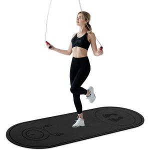Jump Rope Mat 71"/63"x24" Larger Non-Slip Indoor Outdoor Exercise Fitness Mat, High-Density Workout Shock Absorption for Home Gym Flooring Concrete Jumping Rope
