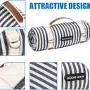 G GOOD GAIN Waterproof Picnic Blanket Portable with Carry Strap for Beach Mat or Family Outdoor Camping Party (Navy Blue)