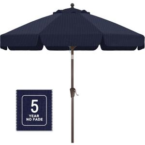 MASTERCANOPY 9ft Olefin Valance Patio Umbrella Navy Blue