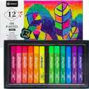 Artecho Neon Oil Pastels Set of 12 Colors, Soft Oil Pastels for Art Painting, Drawing, Blending (10 x 70 mm)