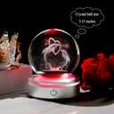 3D Dophin&Love Crystal Ball Night Lights with LED Multicolour Base,3.15inch Glass Dolphin Figurines Sphere Gifts for Women,Birthday Lovers Room Decoration