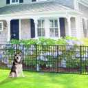 FOREHOGAR Metal Garden Fence 33.3in (H) x 23.3ft (L), 10 Panels + 11 Stakes Dog Fence Border Fence Animal Barrier, No Dig Garden Fencing for Yard Flower Bed Lawn Patio Outdoor, PIN332810 Black