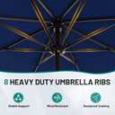 AreShark 9 FT Patio Umbrella for Outdoor, Outdoor Umbrella with Push Button Tilt and Crank, Outdoor Patio Umbrellas with 8 Sturdy Ribs for Market, Garden, Deck, Backyard, Pool (Navy)