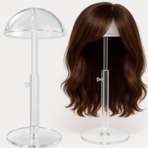 Acrylic Wig Display Stand Adjustable Height for wig and hat Shop window display (16inch)