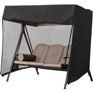 Swing Cover,3 Seaters,Outdoor Swing Covers,420D Waterproof Fabric,87'' x49'' x 67'',Swings Cover for Outdoor Furniture,Durable Waterproof UV Resistant Weather Protector (Black)
