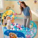 ZimiTeda Cat & Dog Kids Ball Pit for Toddler with Basketball Hoop Foldable Pop-Up Baby Ball Pool for Girls Boys Indoor & Outdoor Game 47.24"/120cm Wide Plyahouse Tent (Balls NOT Included)