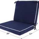 Outdoor Patio Chair Cushions Set of 4, Water Resistant Square Seat Cushions with Ties, 20"x17" All Weather Seating Cushions for Outdoor Furniture, 20 X35.82inch