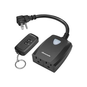 DEWENWILS Outdoor Wireless Remote Control Outlet Power Strip Weatherproof, Indoor Outdoor Electrical Plug in Light Switch for Christmas Decor, 15 A, 7-Inch Extension Cord, 100 FT Range, ETL Listed