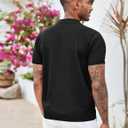 COOFANDY Men's Zipper Polo Shirt Casual Knit Short Sleeve Polo T Shirt Classic Fit Shirts (Black, XXXL)