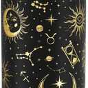 32 oz Insulated Water Bottle with Straw, Golden Sparkle, Leak Proof, Stainless Steel with Flip Straw and Handle, Metal, Reusable, Wide Mouth, for Travel, Gym and School (Golden Tarot)
