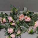 TELDRASSIL 2Pcs(26 FT) Artificial Rose Vine Fake Flower Garland Fake Silk Rose Hanging Vine for Wedding Party Background Arch Garden Background Decoration (Pink)