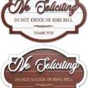 2 Pack No Soliciting Sign For House/Office-Wood Small No Soliciting Sign For Front Door Please Do Not Knock Or Ring Doorbell Signs (2 Pack No Soliciting Signs)