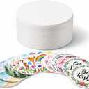 100 Pieces Round Blank Cards 300 Gsm Kraft Paper Cardstock Thick Paper Cutout Use for Painting Drawing, DIY Craft Projects, Homemade, Classroom Bulletin Board Decoration (2", White)