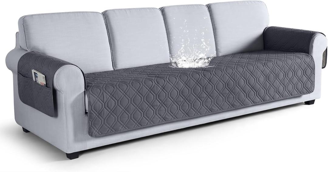 VANSOFY Couch Cover, Waterproof Sofa Covers Washable Slipcover Furniture Protector Couch Seat Covers Non-Slip Couch Cover for Dogs, Pets(Oversized Sofa, Dark Gray)