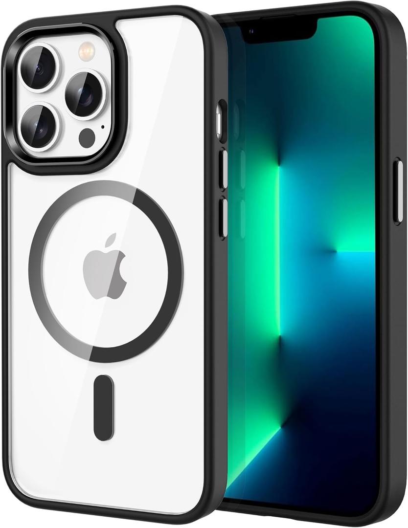 CACOE Magnetic Case for iPhone 13 Pro Max 6.7 inchCompatible with MagSafe & Magnetic Car Phone Mount,Not Yellowing AntiScratch (Black)