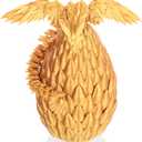 3D Printed Dragon Egg, Executive Desk Toys, Articulated Dragon, Fidget Toys Gifts for Easter Christmas Adults (Gold)
