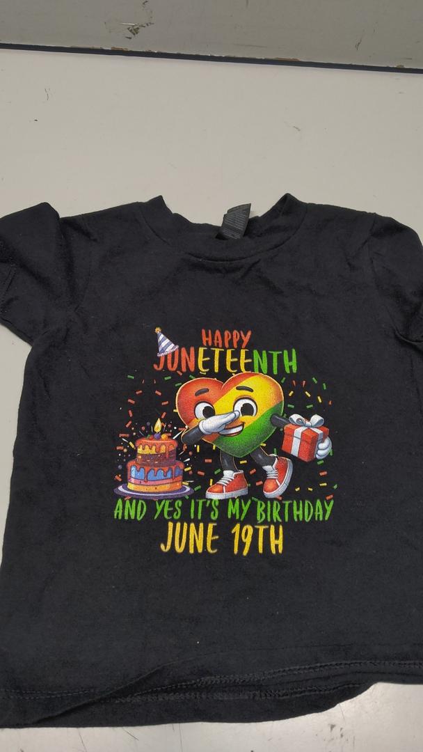 Happy Juneteenth And Yes It's Heart My Birthday June 19th T-Shirt Size 2T