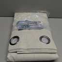 H.VERSAILTEX Linen Blackout Curtain Durable Thick Textured Linen Look 100% Blackout Patio Door Curtain Anti Rust Grommet Extra Wide Sliding Door Curtain Panel, W100 x L84 inch - Natural